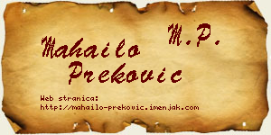 Mahailo Preković vizit kartica